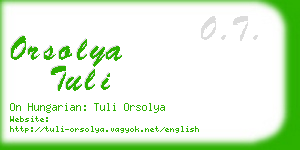 orsolya tuli business card